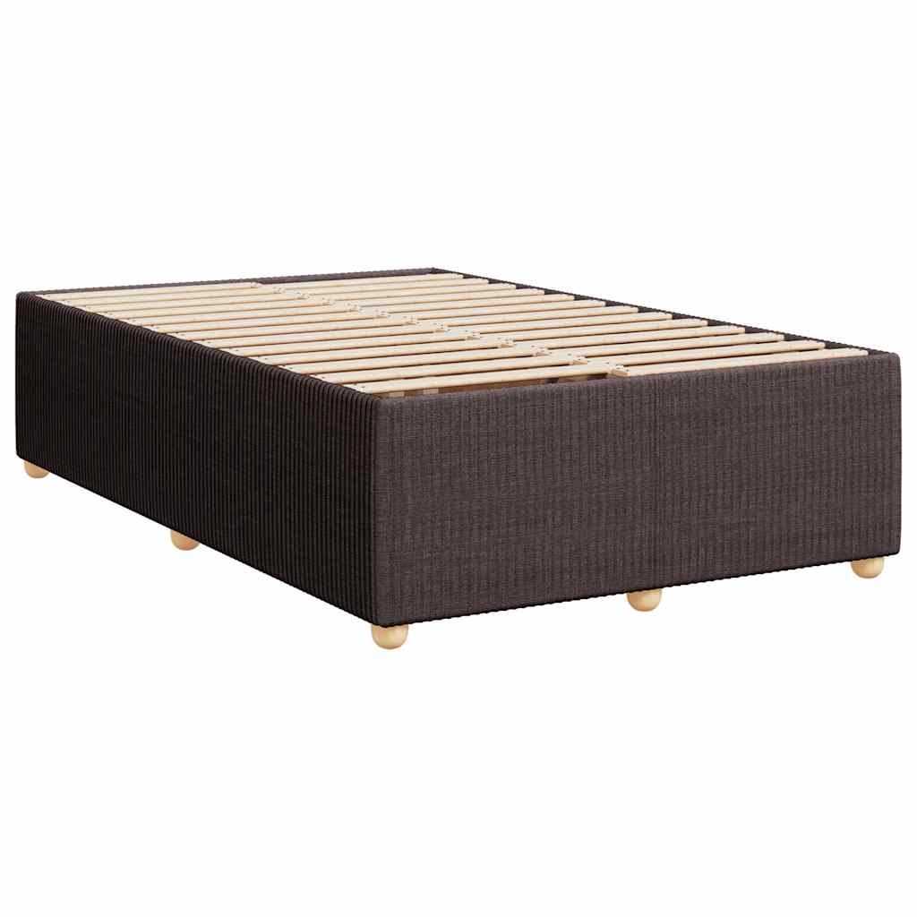 Κρεβάτι Boxspring με Στρώμα Σκούρο Καφέ 120x190 εκ Υφασμάτινο