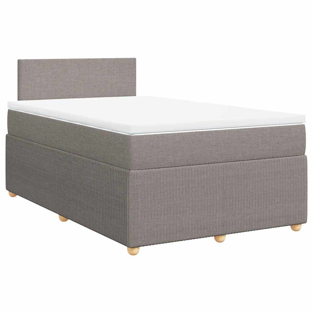 Κρεβάτι Boxspring με Στρώμα Taupe 120x190 εκ. Υφασμάτινο - Pakobazaar