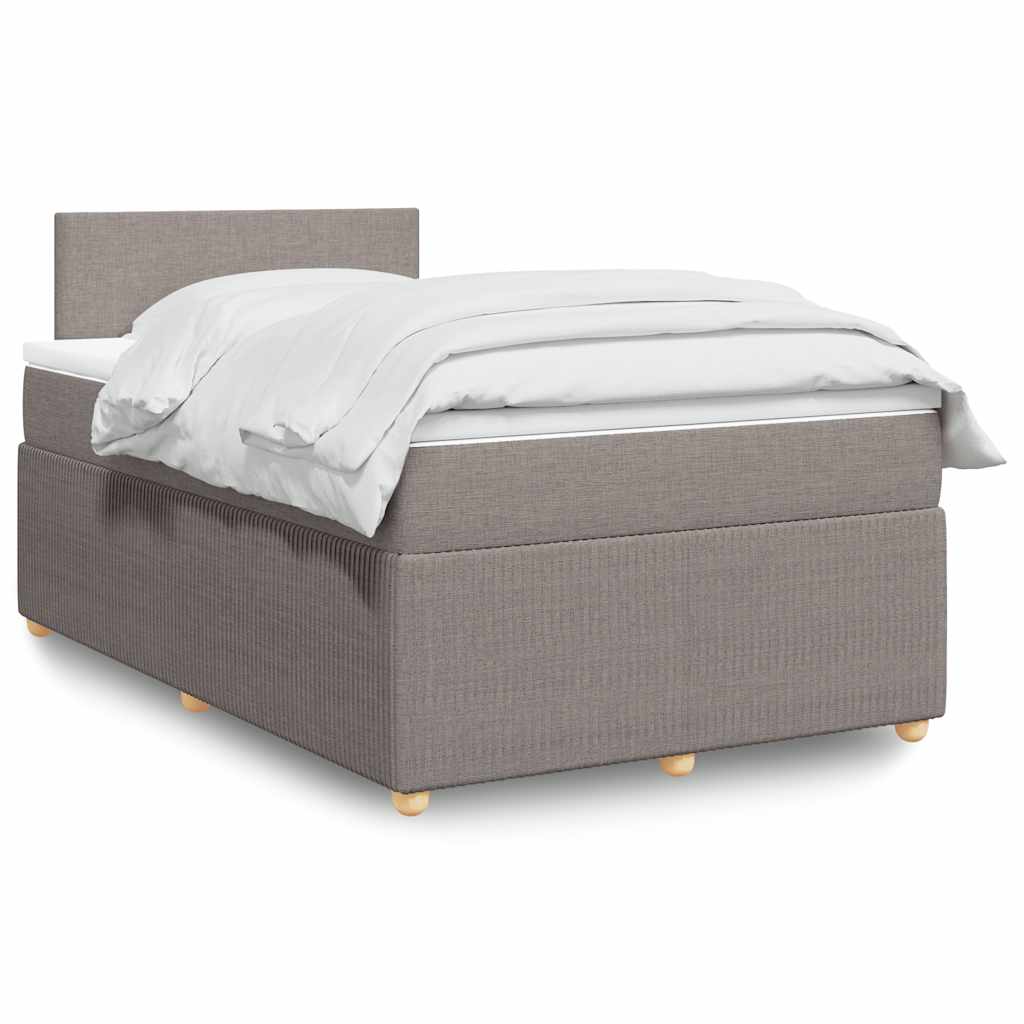 Κρεβάτι Boxspring με Στρώμα Taupe 120x190 εκ. Υφασμάτινο - Pakobazaar