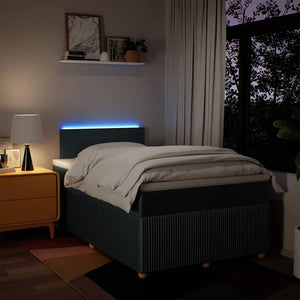 Κρεβάτι Boxspring με Στρώμα Μπλε 120x190 εκ. Υφασμάτινο - Pakobazaar