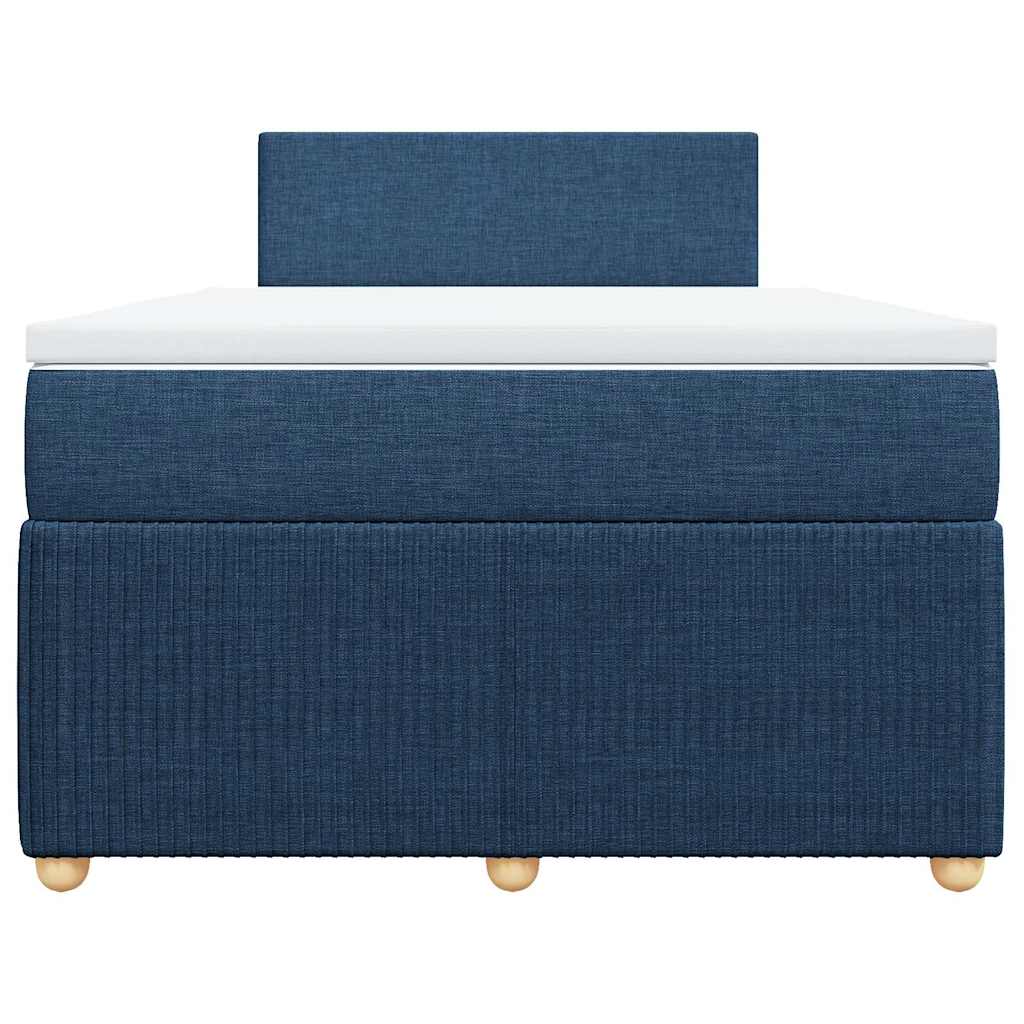 Κρεβάτι Boxspring με Στρώμα Μπλε 120x190 εκ. Υφασμάτινο - Pakobazaar