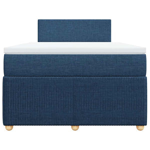 Κρεβάτι Boxspring με Στρώμα Μπλε 120x190 εκ. Υφασμάτινο - Pakobazaar