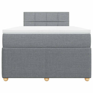 Κρεβάτι Boxspring με Στρώμα Ανοιχτό Γκρι 120x190 εκ. Υφασμάτινο - Pakobazaar
