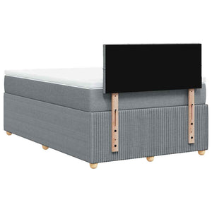 Κρεβάτι Boxspring με Στρώμα Ανοιχτό Γκρι 120x190 εκ. Υφασμάτινο - Pakobazaar