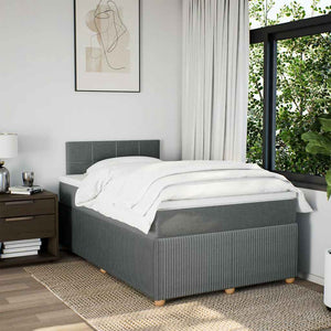 Κρεβάτι Boxspring με Στρώμα Σκούρο Γκρι 120x190 εκ Υφασμάτινο - Pakobazaar