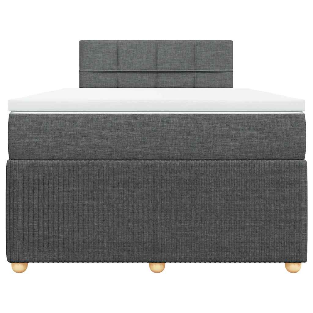 Κρεβάτι Boxspring με Στρώμα Σκούρο Γκρι 120x190 εκ Υφασμάτινο - Pakobazaar