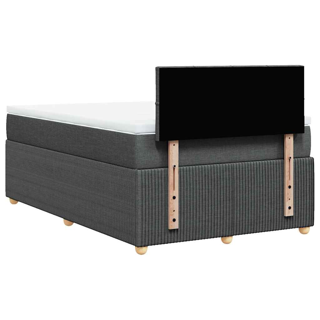 Κρεβάτι Boxspring με Στρώμα Σκούρο Γκρι 120x190 εκ Υφασμάτινο - Pakobazaar