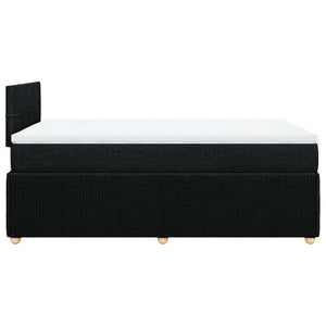 Κρεβάτι Boxspring με Στρώμα Μαύρο 120x190 εκ. Υφασμάτινο - Pakobazaar