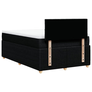 Κρεβάτι Boxspring με Στρώμα Μαύρο 120x190 εκ. Υφασμάτινο - Pakobazaar