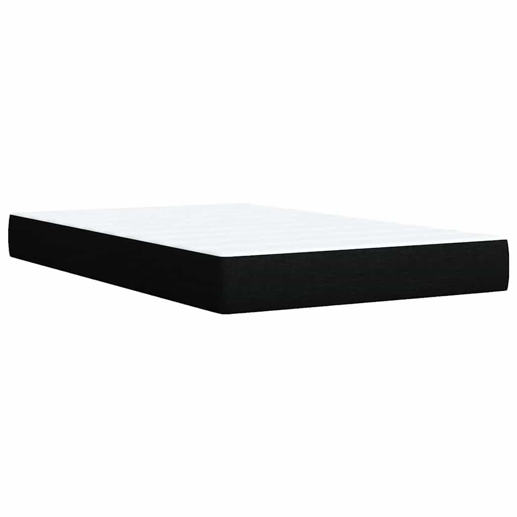 Κρεβάτι Boxspring με Στρώμα Μαύρο 120x190 εκ. Υφασμάτινο - Pakobazaar