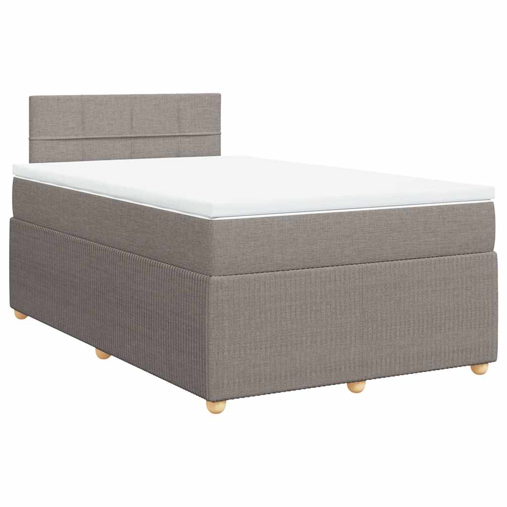 Κρεβάτι Boxspring με Στρώμα Taupe 120x190 εκ. Υφασμάτινο - Pakobazaar