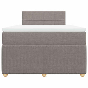 Κρεβάτι Boxspring με Στρώμα Taupe 120x190 εκ. Υφασμάτινο - Pakobazaar