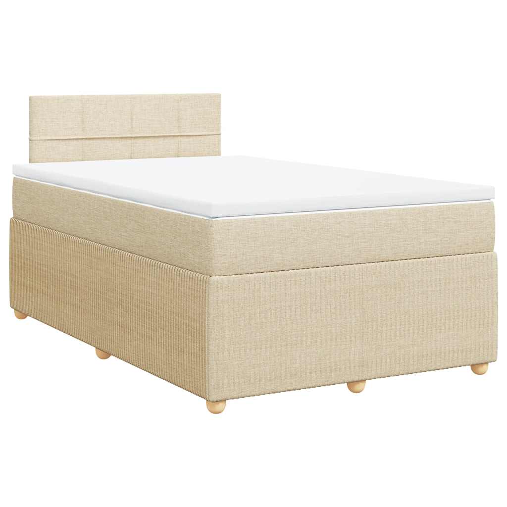 Κρεβάτι Boxspring με Στρώμα Κρεμ 120x190 εκ. Υφασμάτινο - Pakobazaar