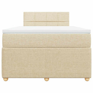 Κρεβάτι Boxspring με Στρώμα Κρεμ 120x190 εκ. Υφασμάτινο - Pakobazaar
