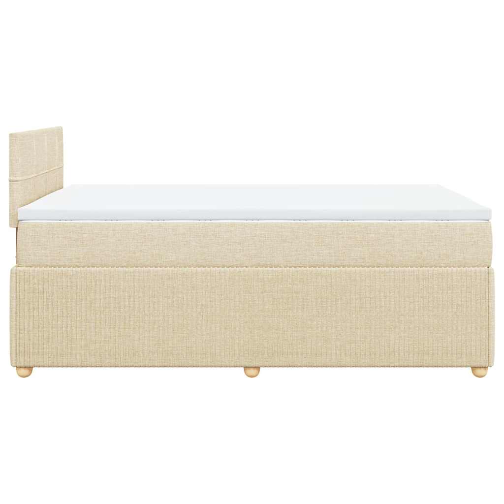 Κρεβάτι Boxspring με Στρώμα Κρεμ 120x190 εκ. Υφασμάτινο - Pakobazaar