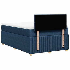 Κρεβάτι Boxspring με Στρώμα Μπλε 120x190 εκ. Υφασμάτινο - Pakobazaar