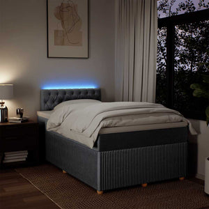 Κρεβάτι Boxspring με Στρώμα Ανοιχτό Γκρι 120x190 εκ. Υφασμάτινο - Pakobazaar