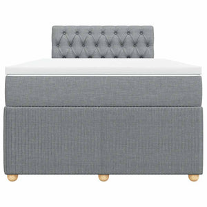 Κρεβάτι Boxspring με Στρώμα Ανοιχτό Γκρι 120x190 εκ. Υφασμάτινο - Pakobazaar