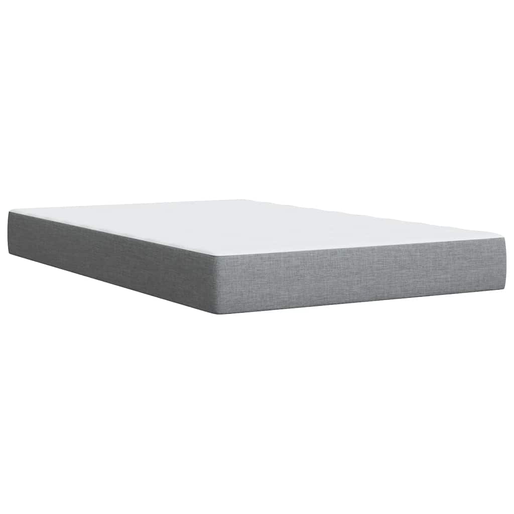 Κρεβάτι Boxspring με Στρώμα Ανοιχτό Γκρι 120x190 εκ. Υφασμάτινο - Pakobazaar