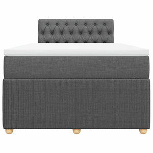 Κρεβάτι Boxspring με Στρώμα Σκούρο Γκρι 120x190 εκ Υφασμάτινο - Pakobazaar