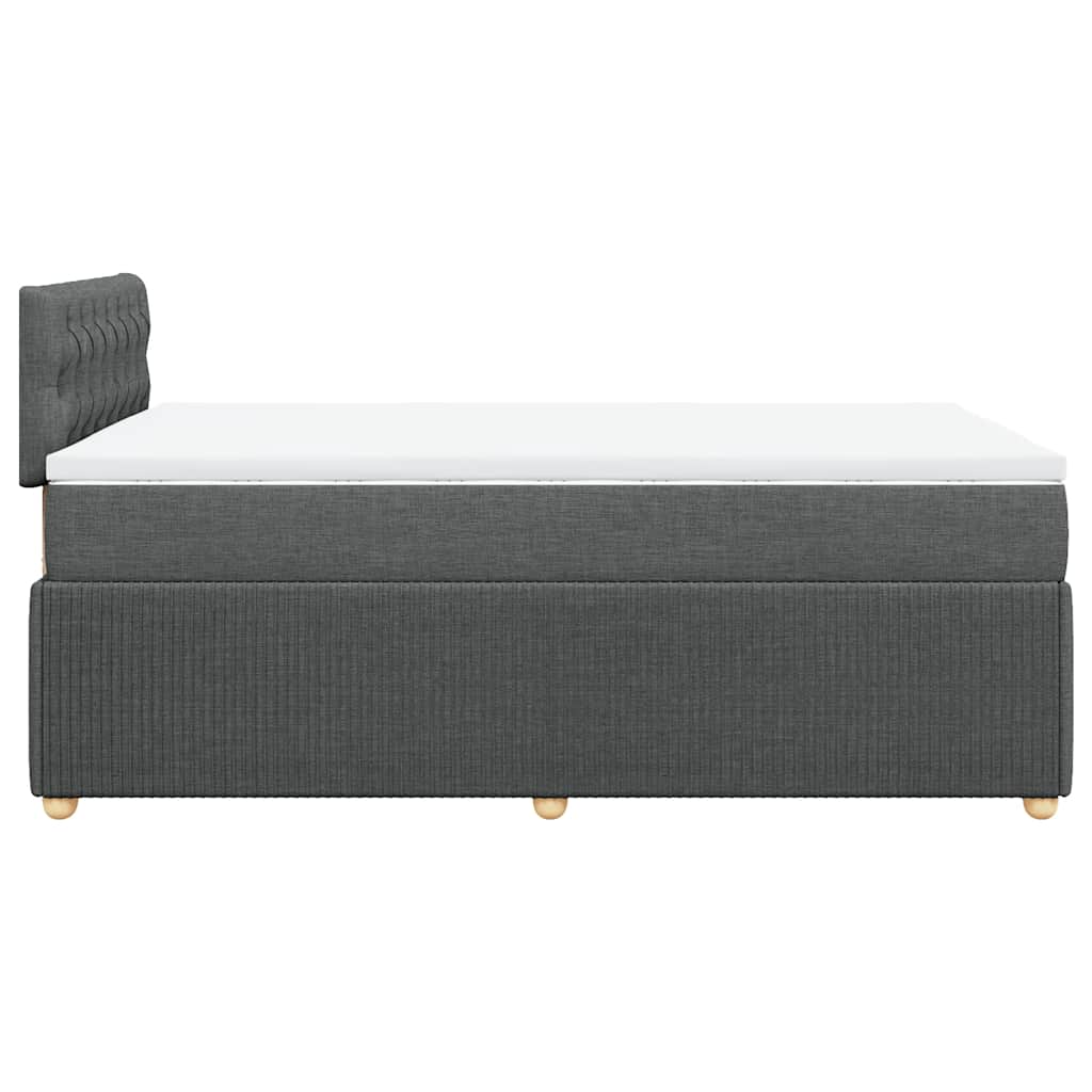 Κρεβάτι Boxspring με Στρώμα Σκούρο Γκρι 120x190 εκ Υφασμάτινο - Pakobazaar