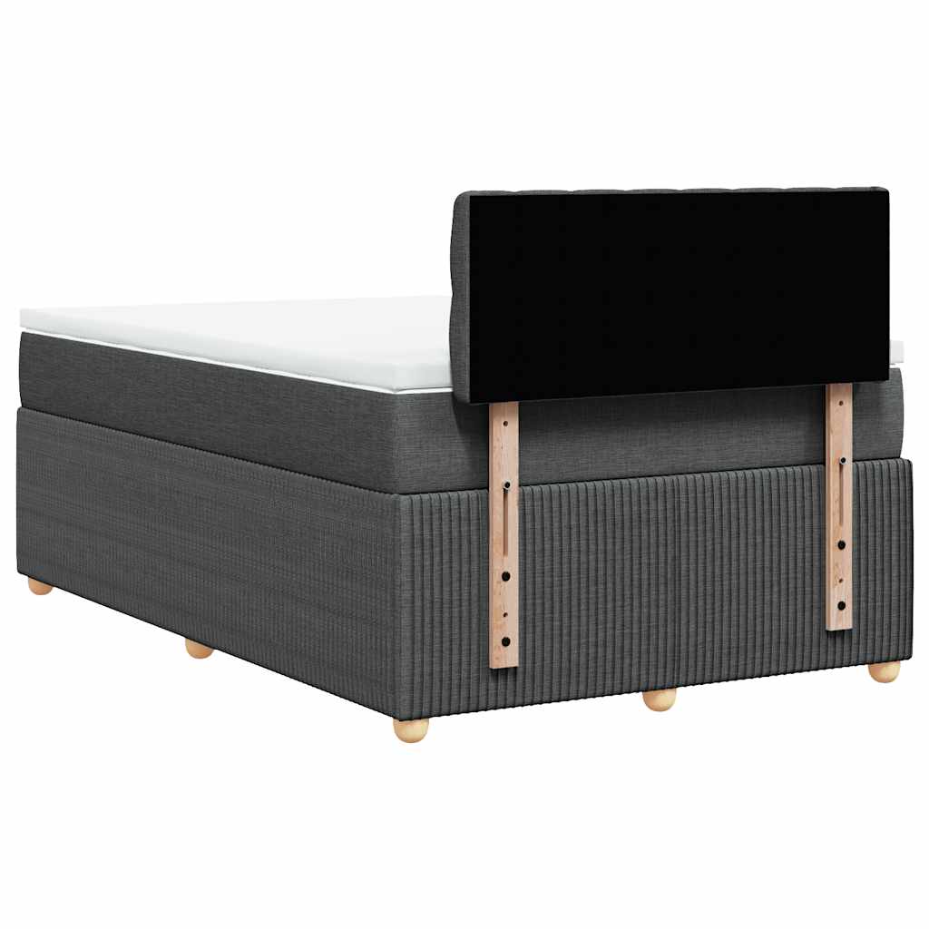 Κρεβάτι Boxspring με Στρώμα Σκούρο Γκρι 120x190 εκ Υφασμάτινο - Pakobazaar