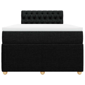 Κρεβάτι Boxspring με Στρώμα Μαύρο 120x190 εκ. Υφασμάτινο - Pakobazaar