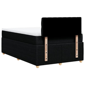 Κρεβάτι Boxspring με Στρώμα Μαύρο 120x190 εκ. Υφασμάτινο - Pakobazaar
