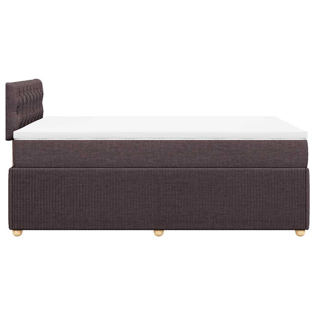 Κρεβάτι Boxspring με Στρώμα Σκούρο Καφέ 120x190 εκ Υφασμάτινο