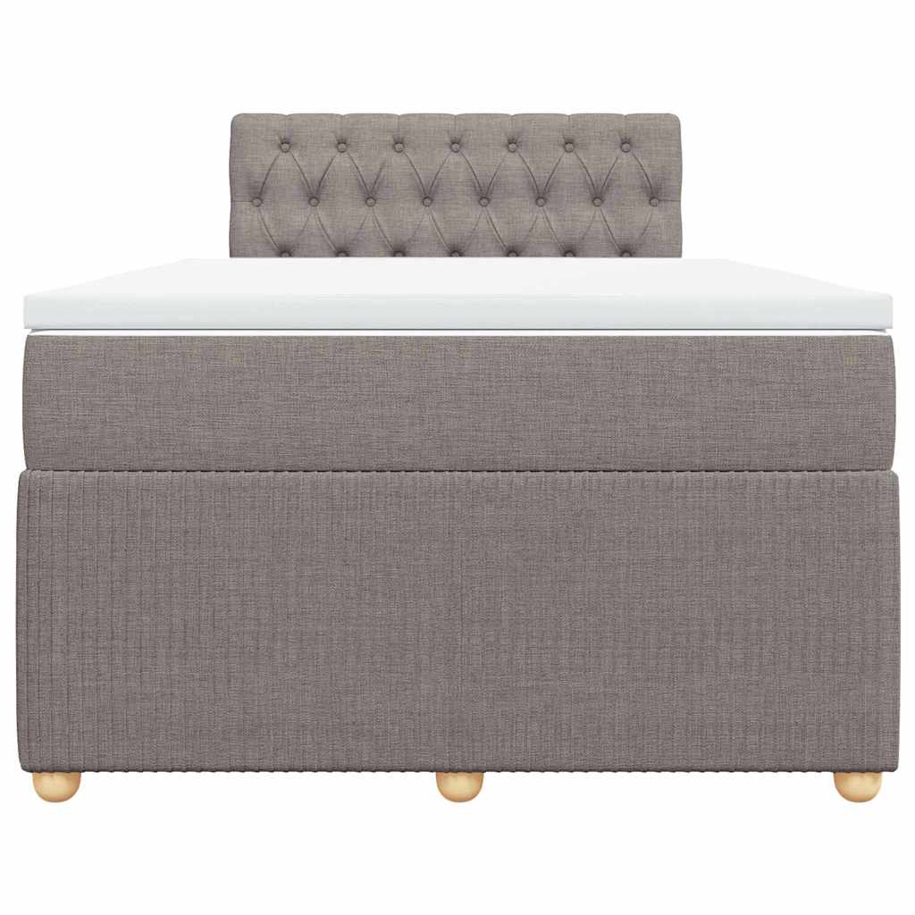Κρεβάτι Boxspring με Στρώμα Taupe 120x190 εκ. Υφασμάτινο - Pakobazaar