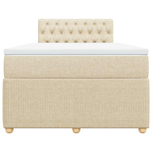 Κρεβάτι Boxspring με Στρώμα Κρεμ 120x190 εκ. Υφασμάτινο