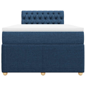 Κρεβάτι Boxspring με Στρώμα Μπλε 120x190 εκ. Υφασμάτινο - Pakobazaar