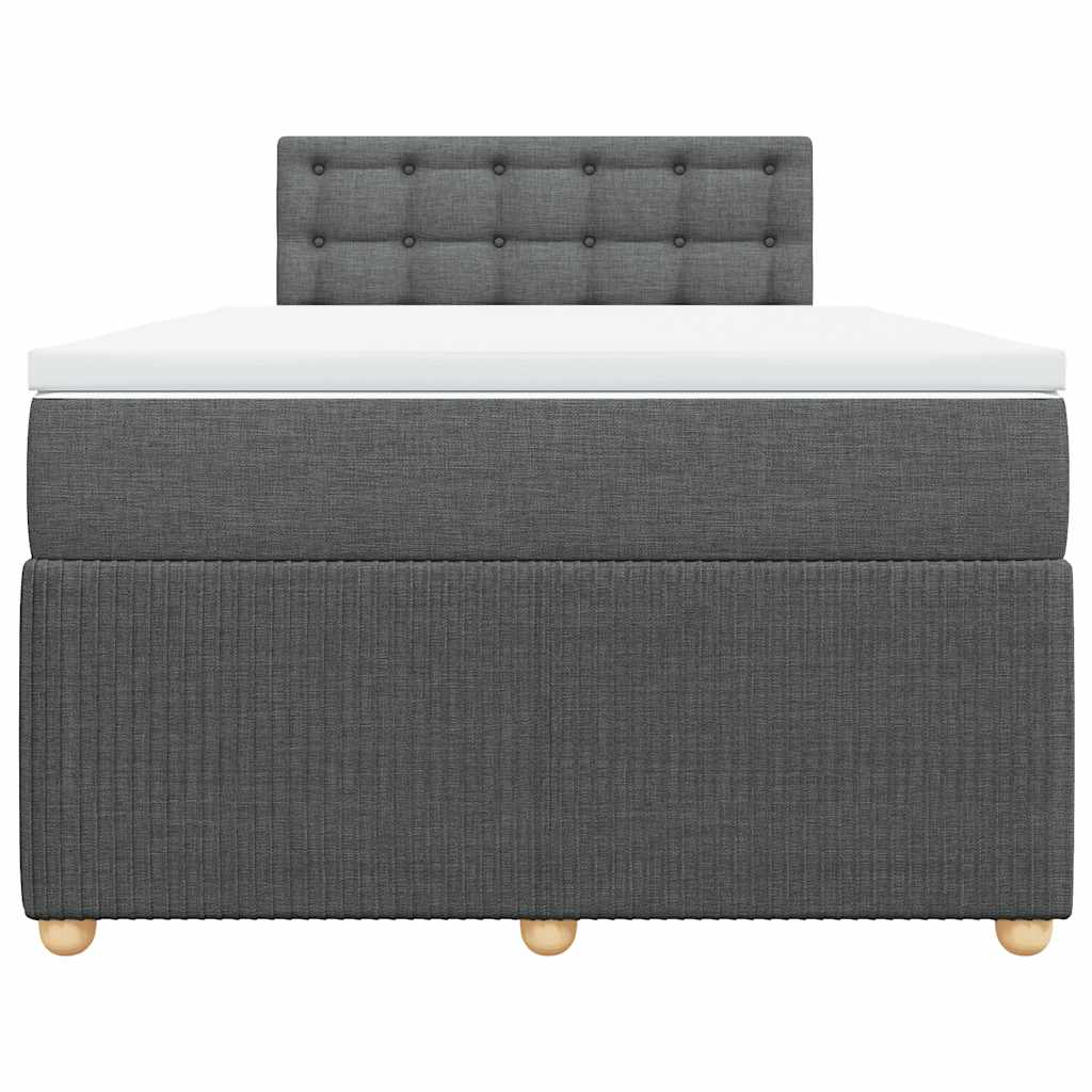 Κρεβάτι Boxspring με Στρώμα Σκούρο Γκρι 120x190 εκ Υφασμάτινο - Pakobazaar
