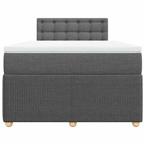 Κρεβάτι Boxspring με Στρώμα Σκούρο Γκρι 120x190 εκ Υφασμάτινο - Pakobazaar