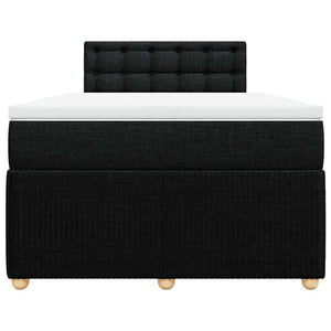 Κρεβάτι Boxspring με Στρώμα Μαύρο 120x190 εκ. Υφασμάτινο