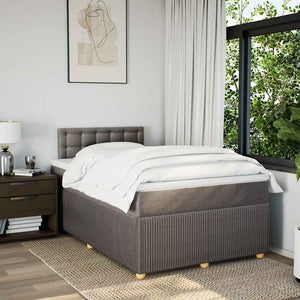 Κρεβάτι Boxspring με Στρώμα Taupe 120x190 εκ. Υφασμάτινο - Pakobazaar