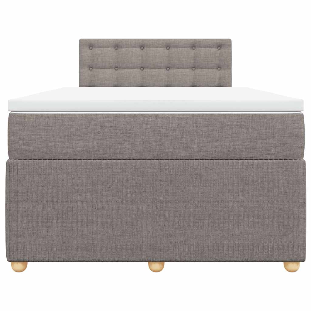 Κρεβάτι Boxspring με Στρώμα Taupe 120x190 εκ. Υφασμάτινο - Pakobazaar