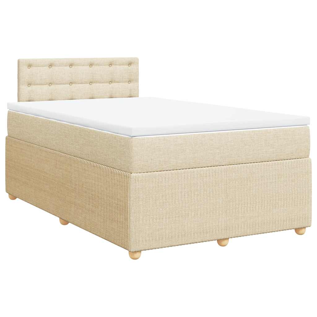 Κρεβάτι Boxspring με Στρώμα Κρεμ 120x190 εκ. Υφασμάτινο