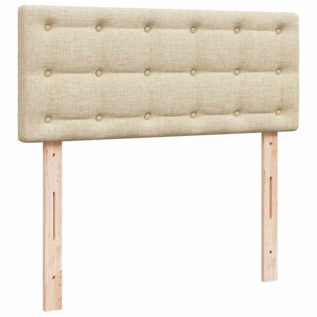 Κρεβάτι Boxspring με Στρώμα Κρεμ 120x190 εκ. Υφασμάτινο