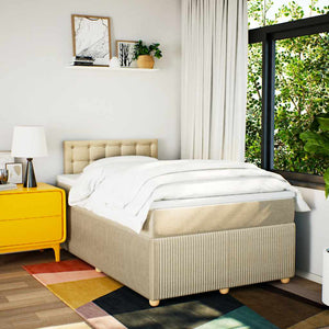 Κρεβάτι Boxspring με Στρώμα Κρεμ 120x190 εκ. Υφασμάτινο