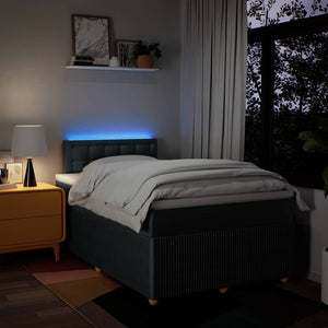 Κρεβάτι Boxspring με Στρώμα Μπλε 120x190 εκ. Υφασμάτινο
