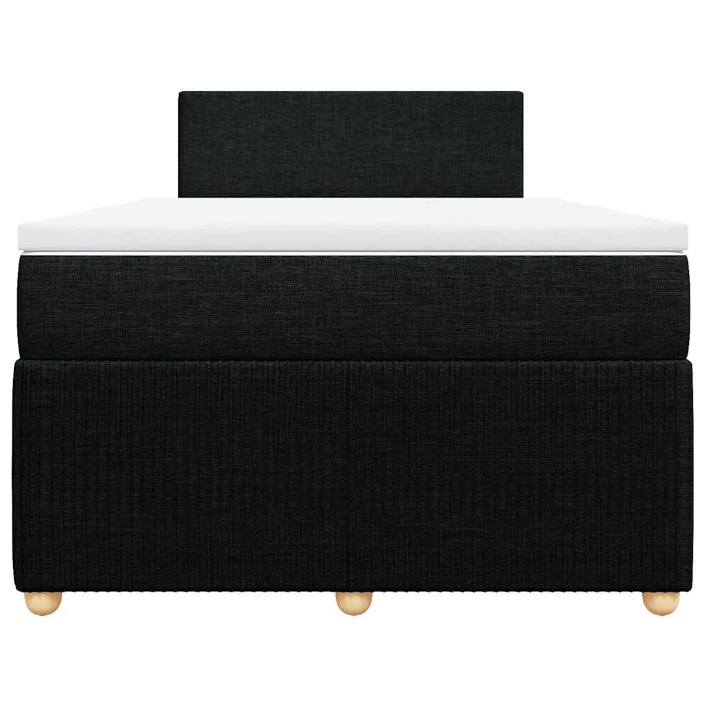 Κρεβάτι Boxspring με Στρώμα Μαύρο 120x200 εκ. Υφασμάτινο - Pakobazaar