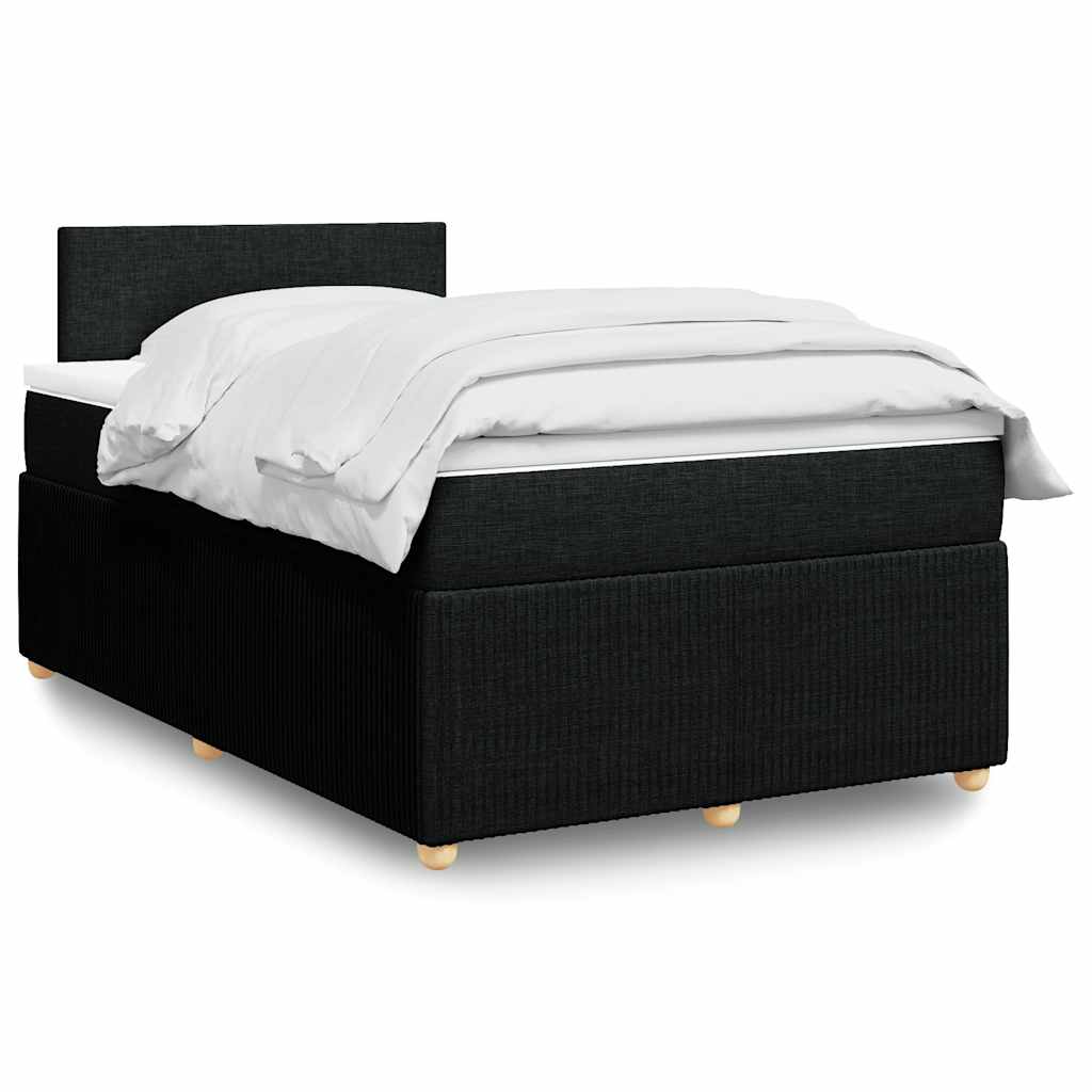 Κρεβάτι Boxspring με Στρώμα Μαύρο 120x200 εκ. Υφασμάτινο - Pakobazaar