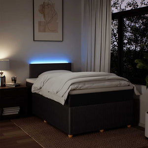 Κρεβάτι Boxspring με Στρώμα Σκούρο Καφέ 120x200 εκ. Υφασμάτινο - Pakobazaar