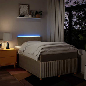 Κρεβάτι Boxspring με Στρώμα Κρεμ 120x200 εκ. Υφασμάτινο - Pakobazaar