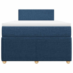 Κρεβάτι Boxspring με Στρώμα Μπλε 120x200 εκ. Υφασμάτινο - Pakobazaar