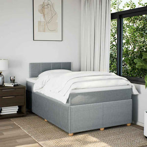 Κρεβάτι Boxspring με Στρώμα Ανοιχτό Γκρι 120x200 εκ. Υφασμάτινο - Pakobazaar