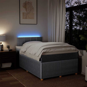 Κρεβάτι Boxspring με Στρώμα Ανοιχτό Γκρι 120x200 εκ. Υφασμάτινο - Pakobazaar