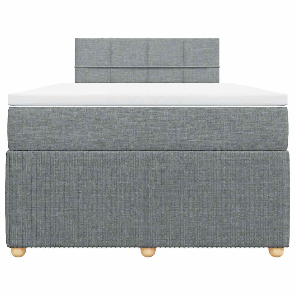 Κρεβάτι Boxspring με Στρώμα Ανοιχτό Γκρι 120x200 εκ. Υφασμάτινο - Pakobazaar
