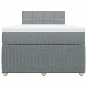 Κρεβάτι Boxspring με Στρώμα Ανοιχτό Γκρι 120x200 εκ. Υφασμάτινο - Pakobazaar